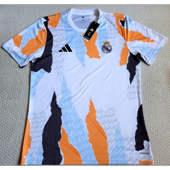 NWT Adidas Real Madrid 24/25 Pre Match Jersey No Sponsor Mens Large JJ3493 - Picture 2 of 15